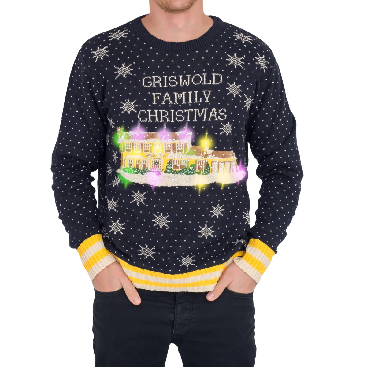 Custom knit sweater with built-in LED lights