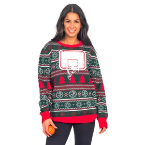 Ugly Sweater with Basketball Rim