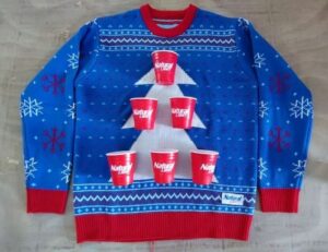 Natural Light Beer Pong Ugly Sweater