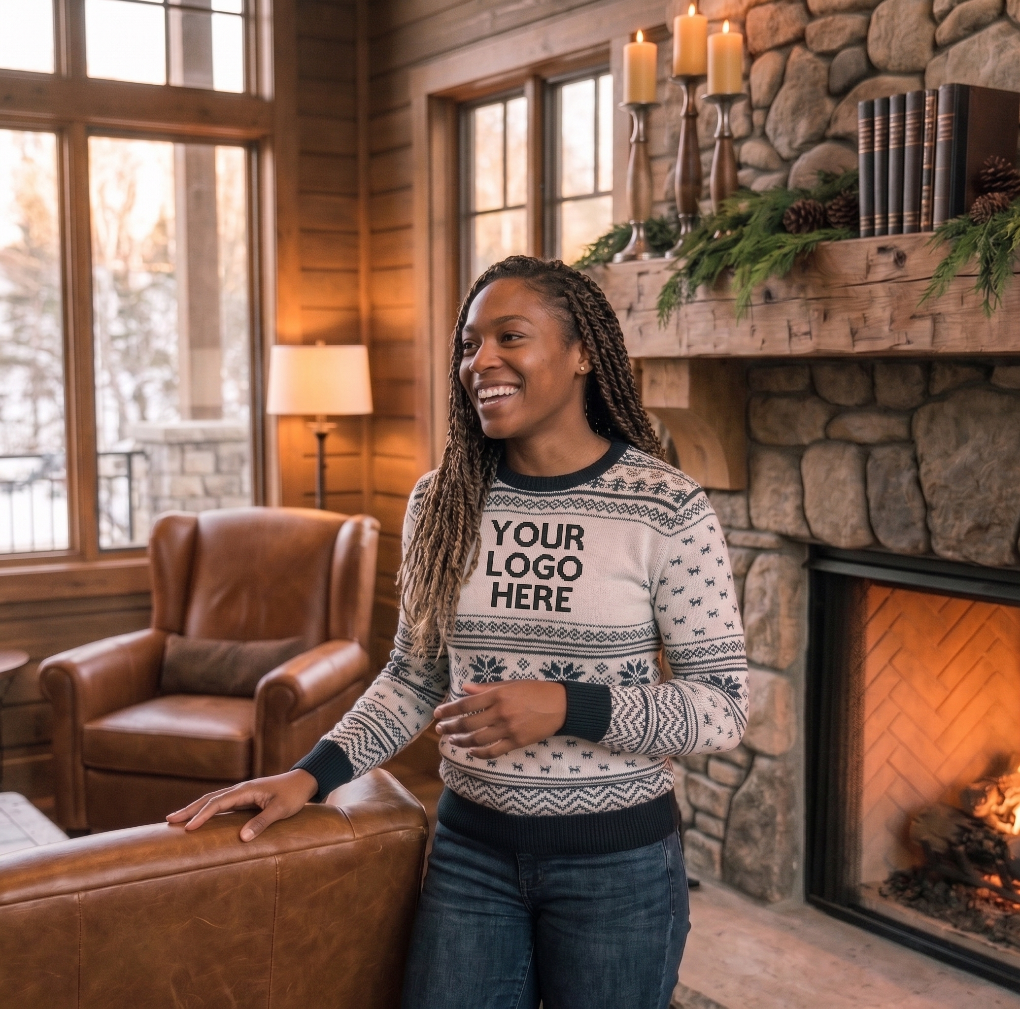 Ready to Go Your Logo Hear Ugly Sweater